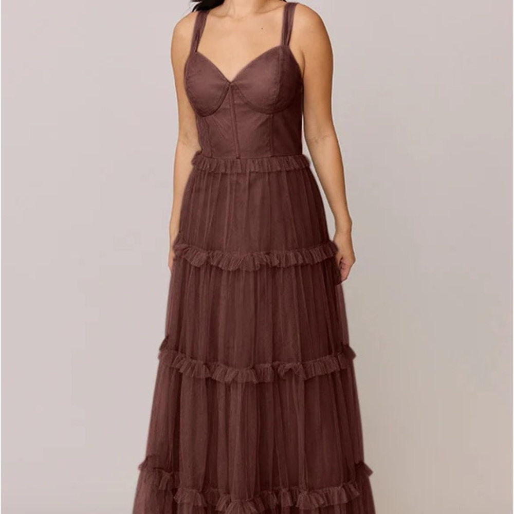 Revelry Chocolate Tiered Maxi Dress